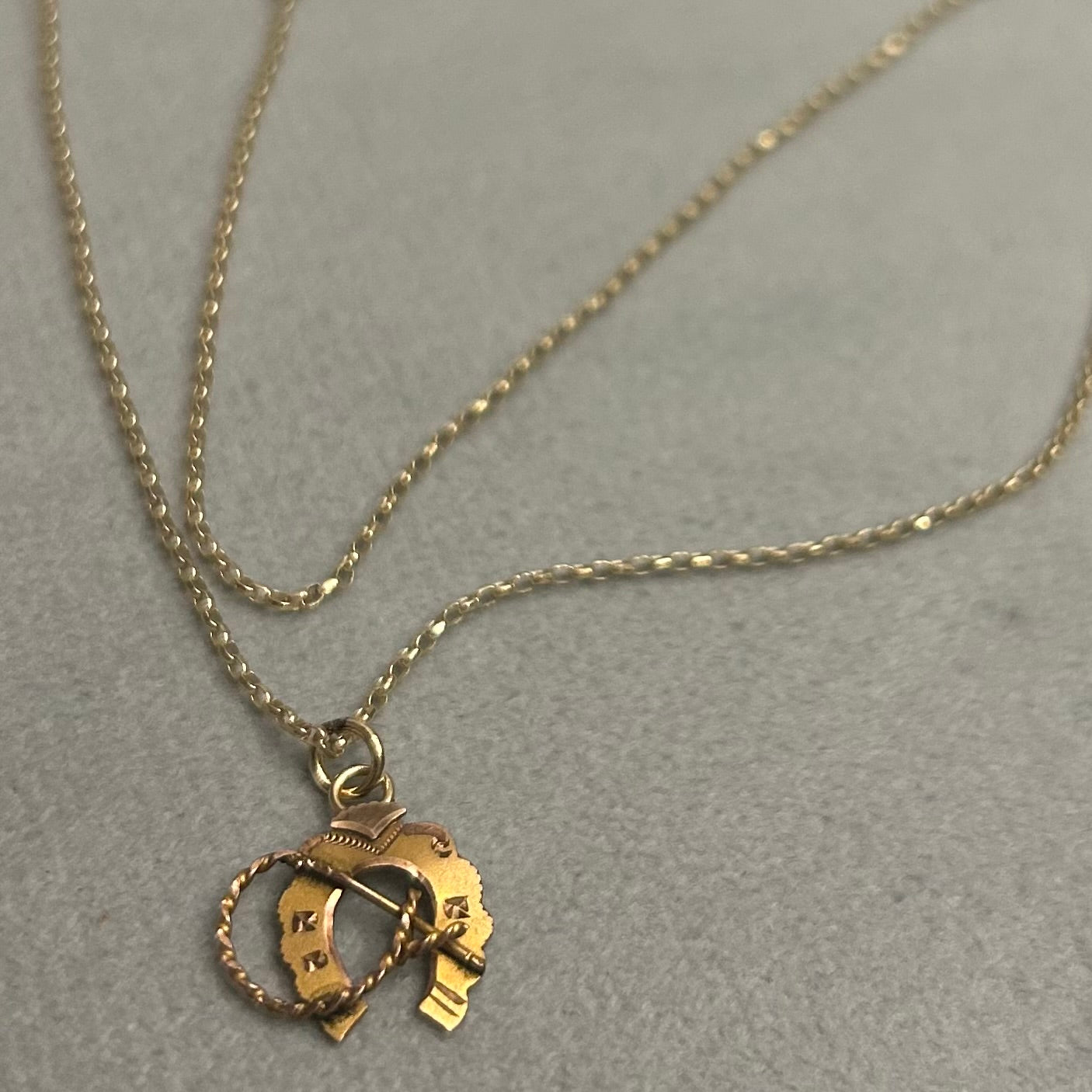 Antique Horseshoe & Crop Necklace