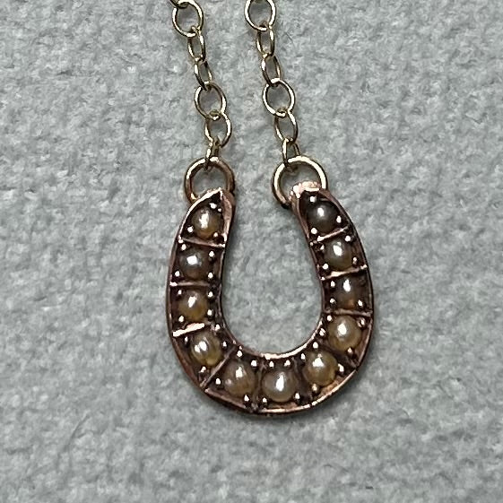 Antique Seed Pearl Horseshoe Necklace