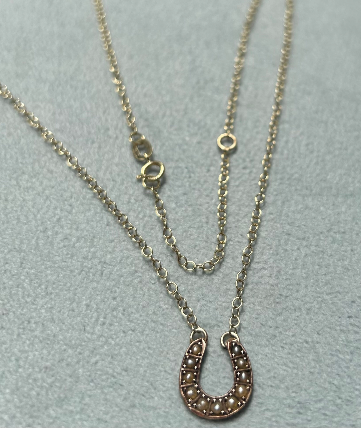Antique Seed Pearl Horseshoe Necklace