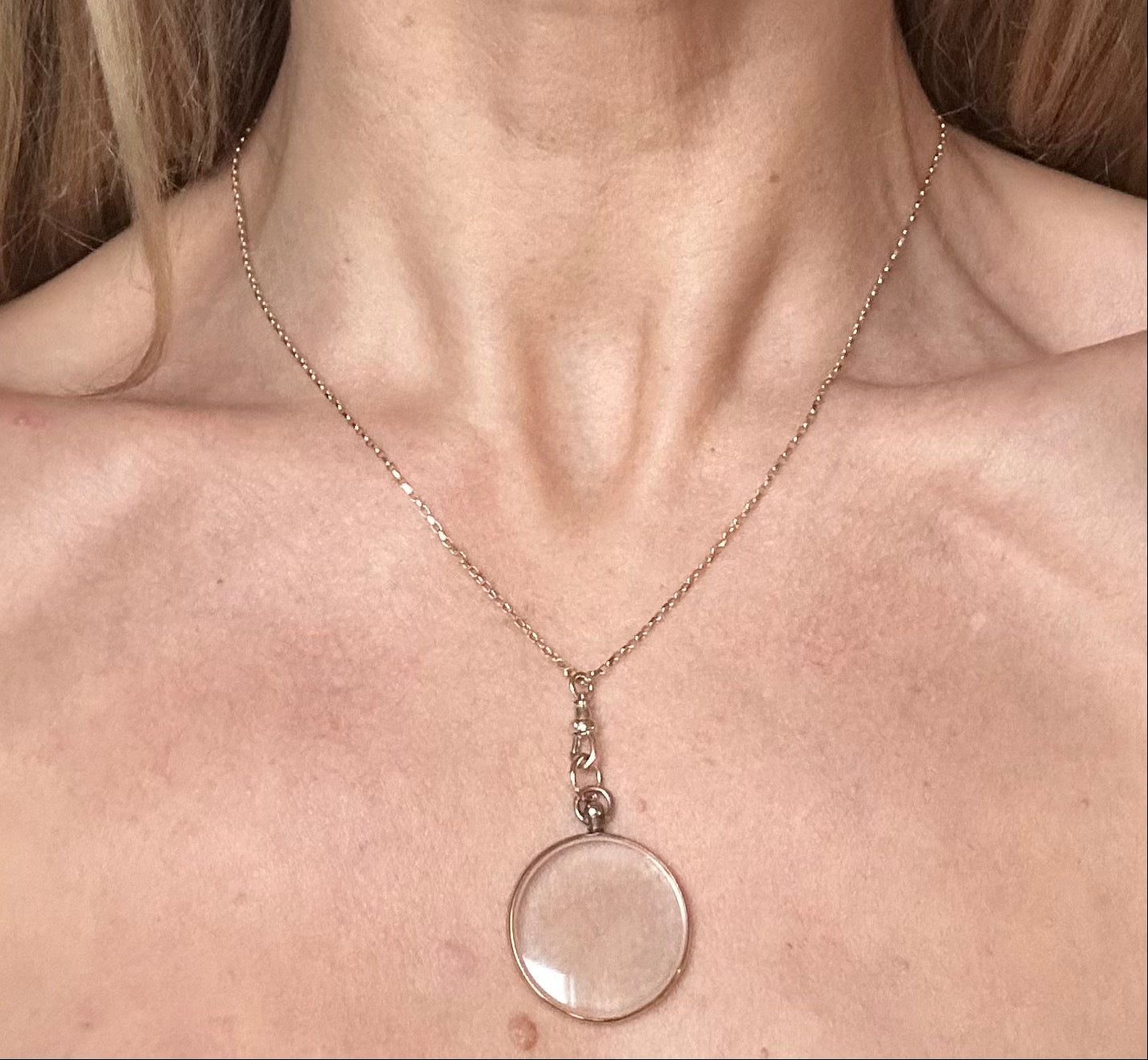 Antique Glazed Locket Necklace