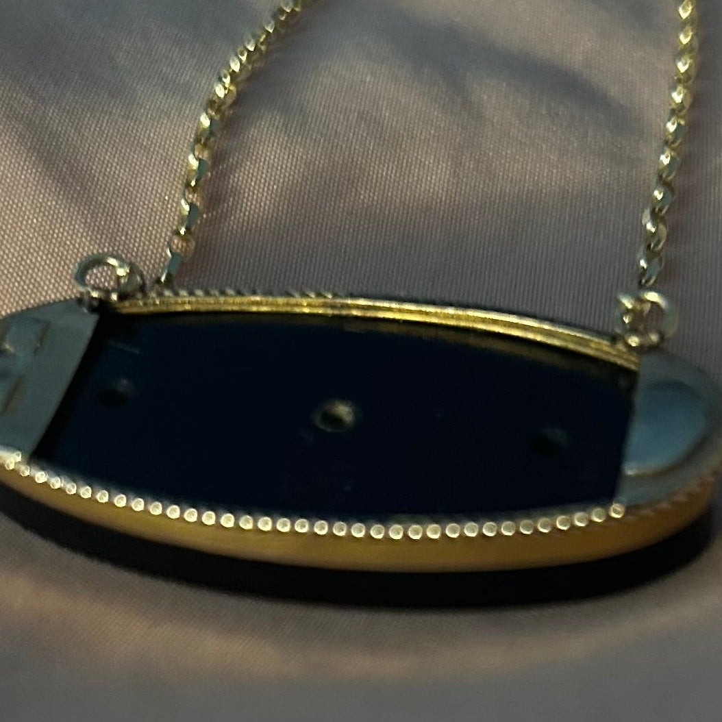 Victorian Onyx & Seed Pearl Star Necklace