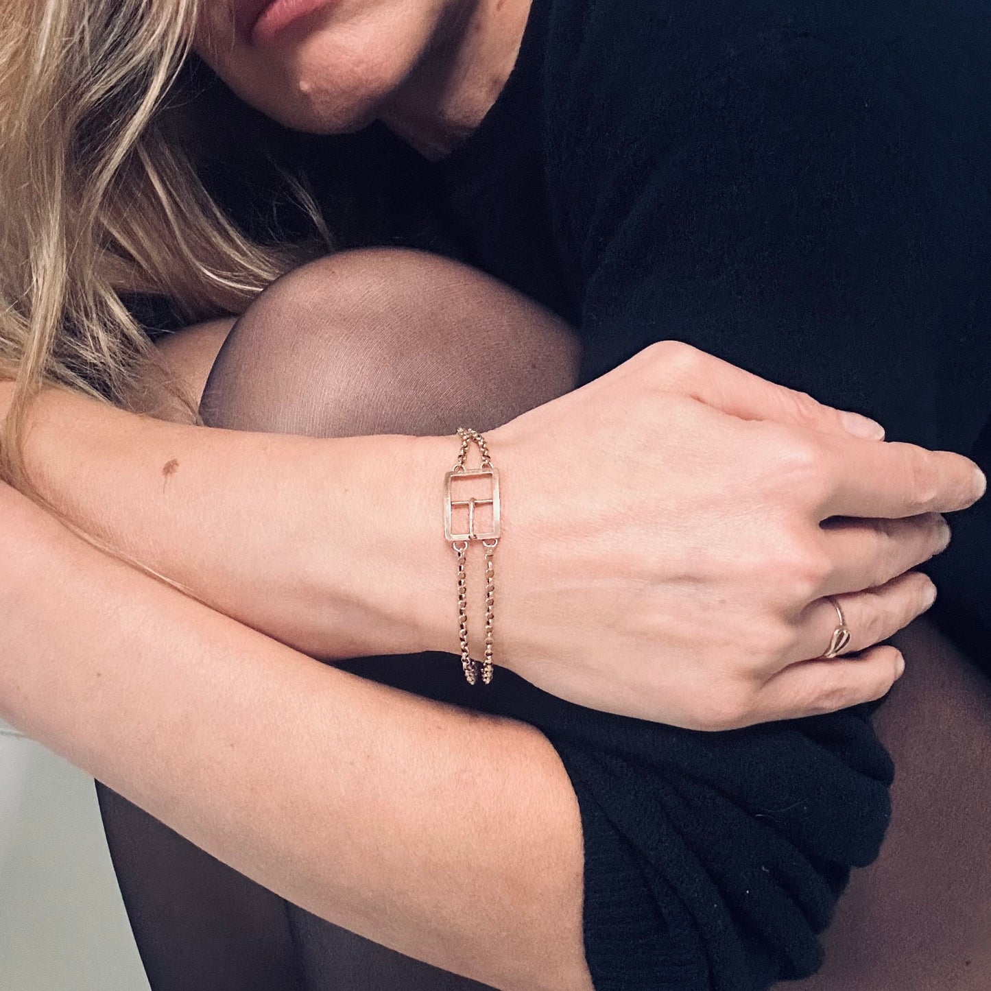 Antique  9ct Gold Buckle and  Belcher chain Bracelet