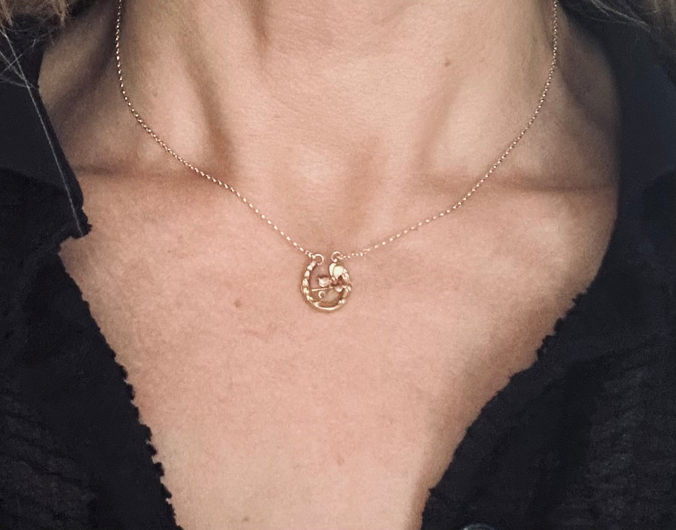 Antique Irish horseshoe necklace