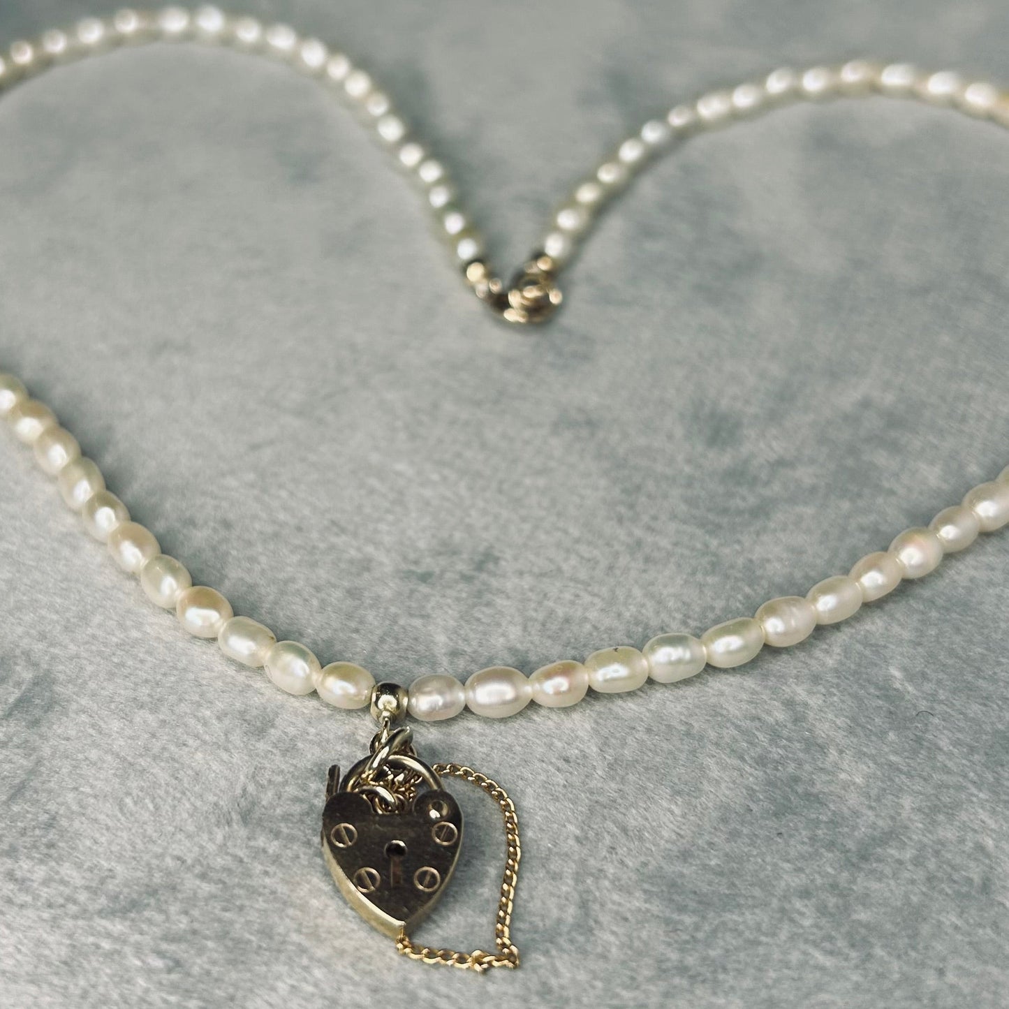 Vintage Pearl Locket Necklace