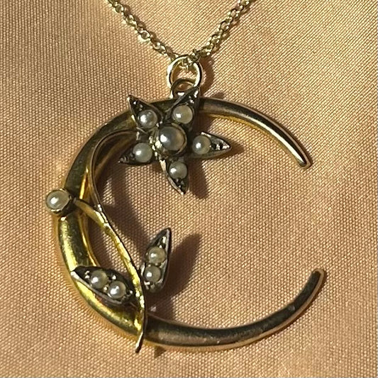 Edwardian Flower Moon Necklace