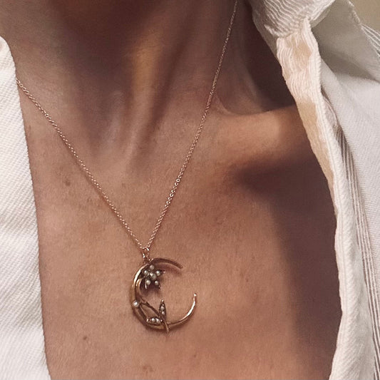 Edwardian Flower Moon Necklace