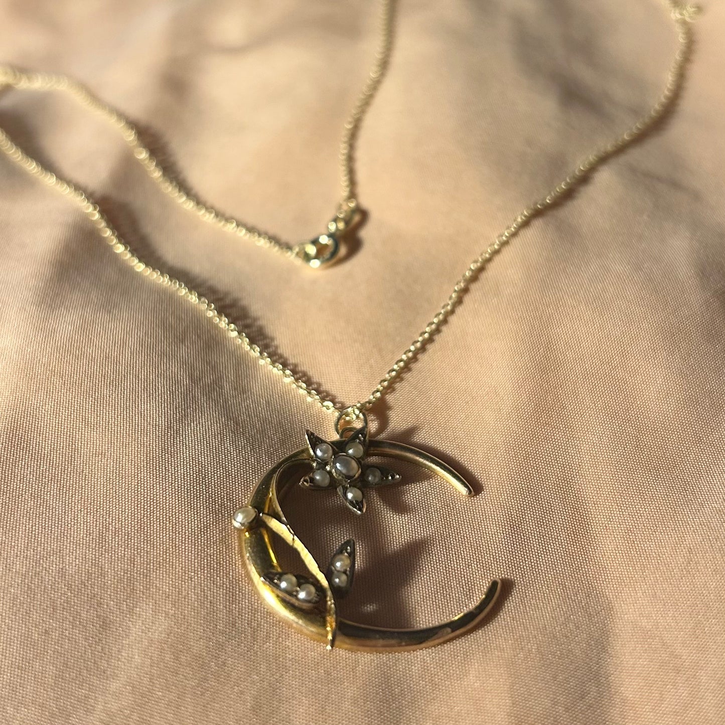 Edwardian Flower Moon Necklace