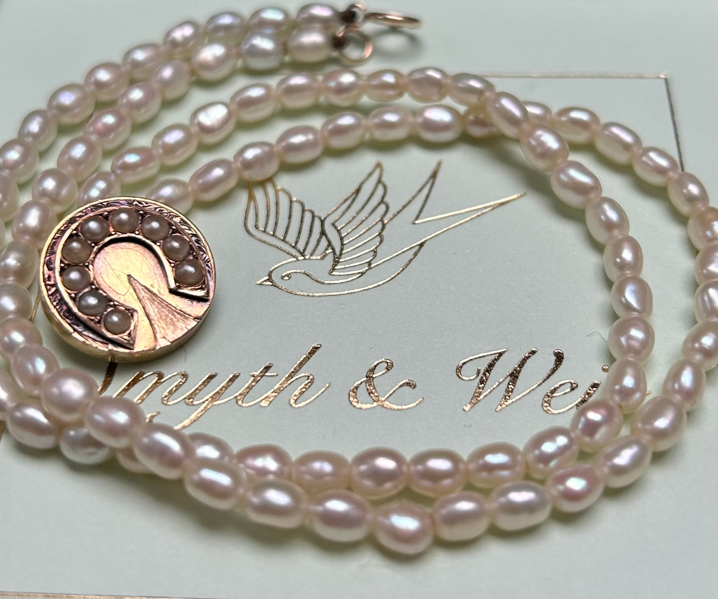 Fresh Water pearl and horseshoe charm Necklace