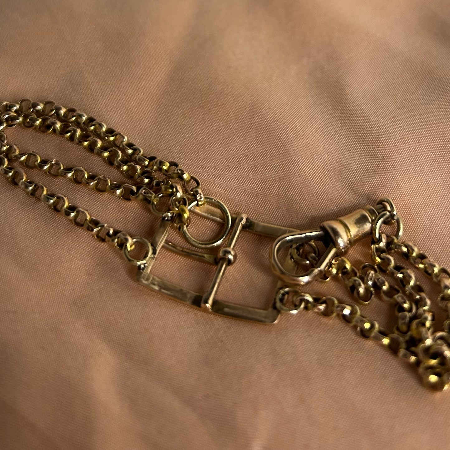 Antique  9ct Gold Buckle and  Belcher chain Bracelet