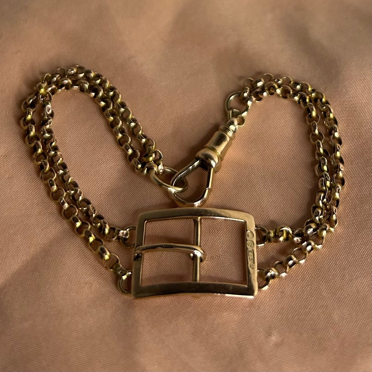 Antique  9ct Gold Buckle and  Belcher chain Bracelet