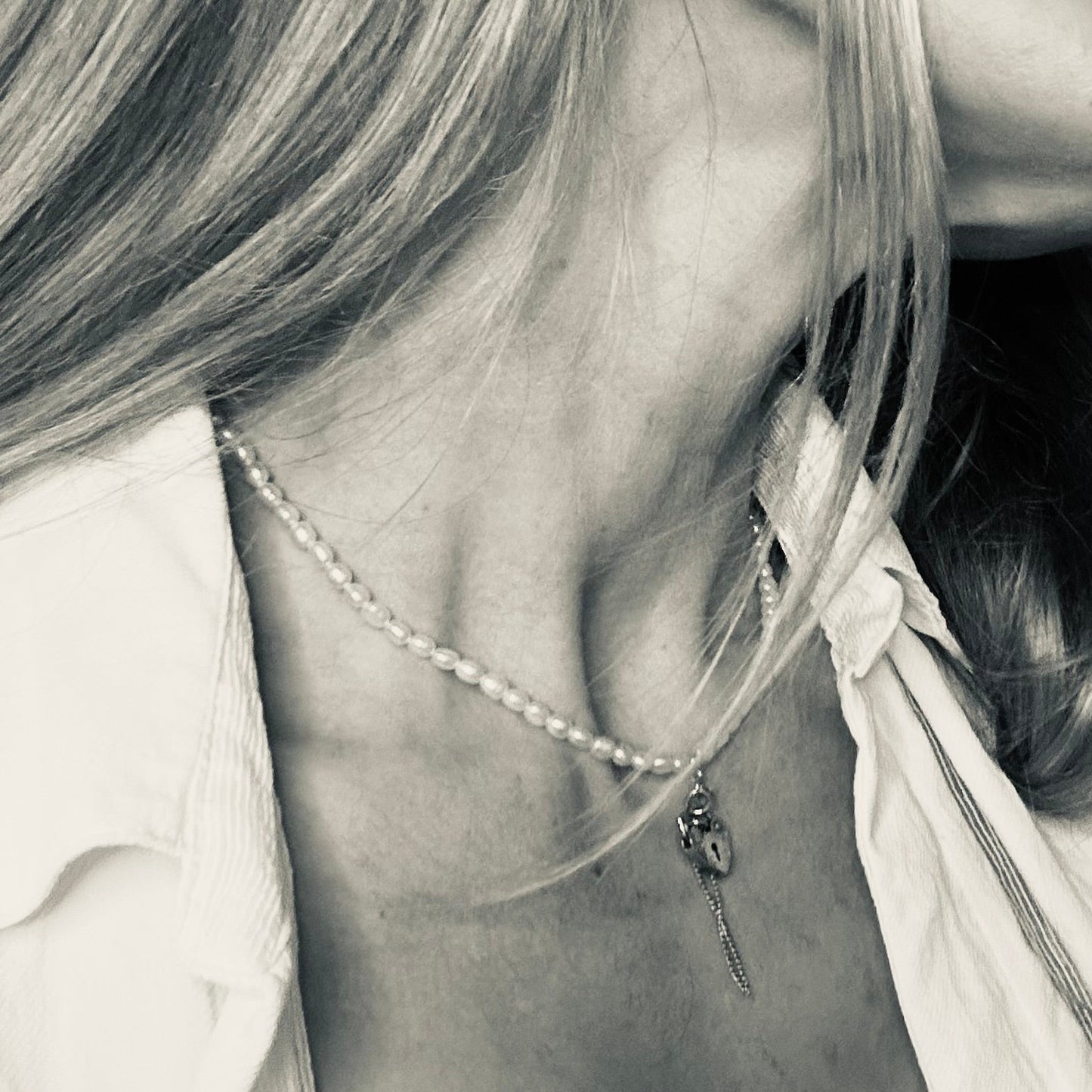 Vintage Pearl Locket Necklace