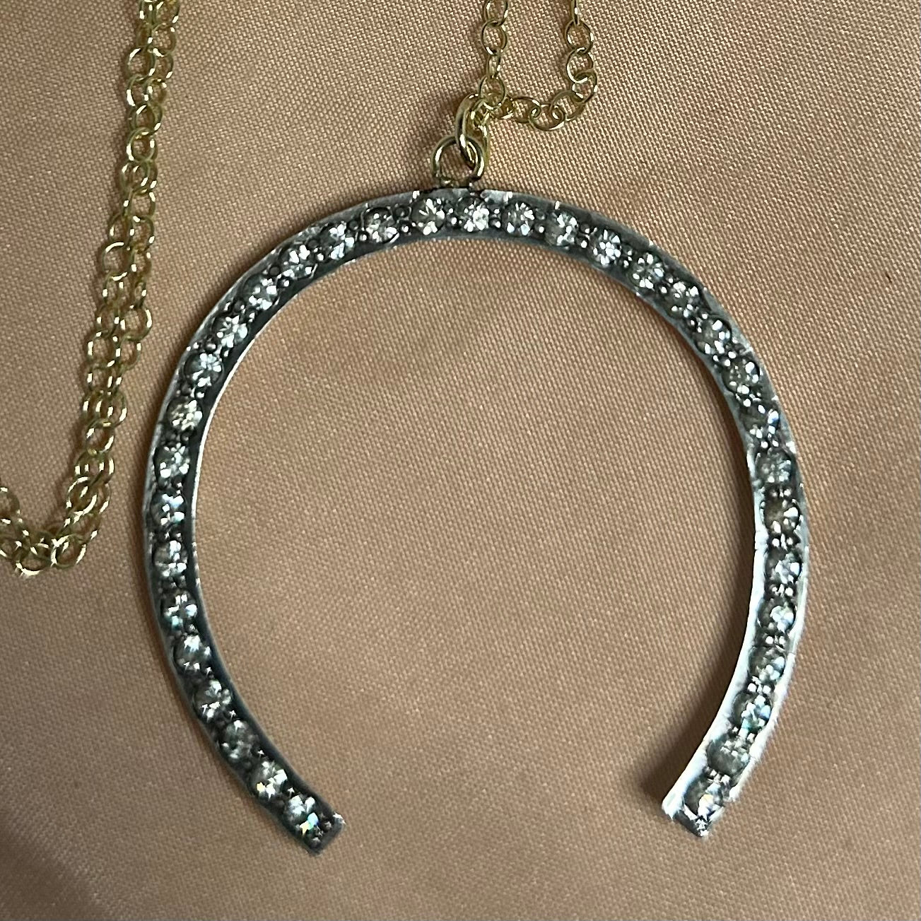 Art Deco Paste  Horseshoe Necklace