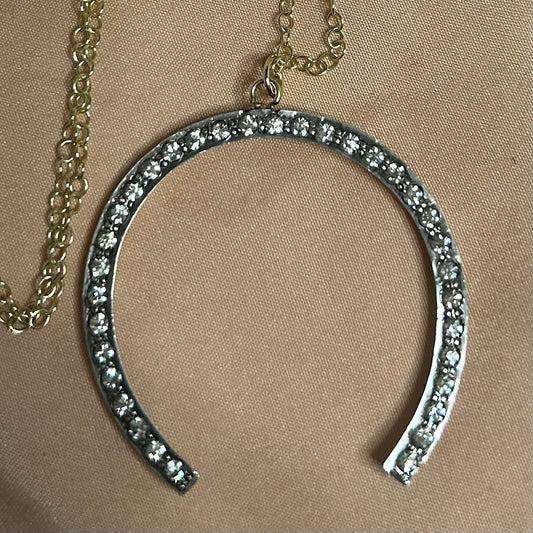 Art Deco Paste  Horseshoe Necklace
