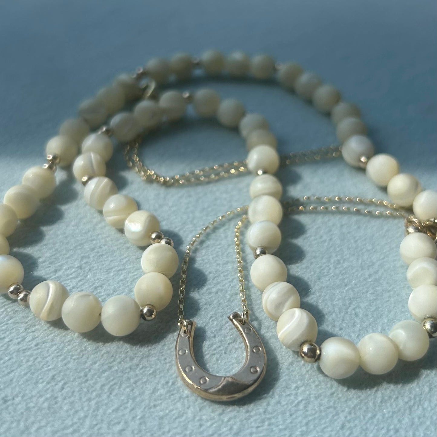Vintage Mother of Pearl beaded short Necklace