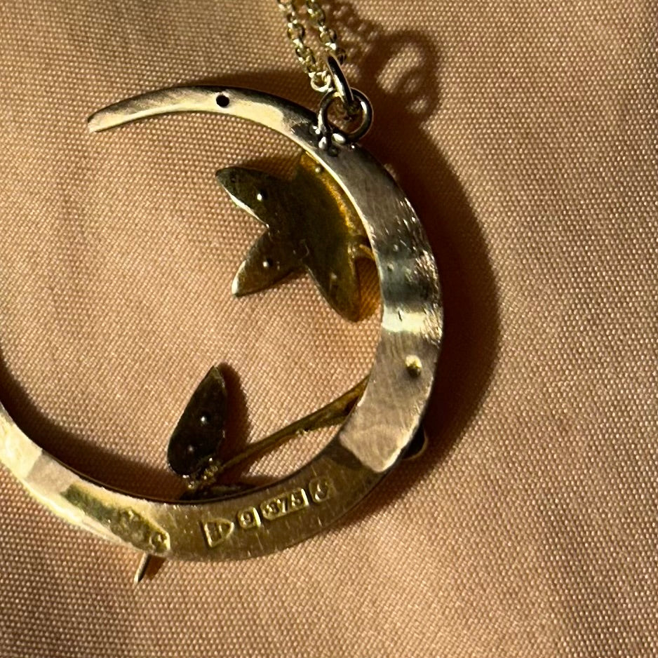 Edwardian Flower Moon Necklace