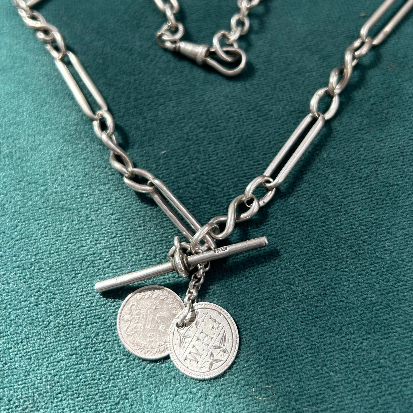 Silver Victorian Love Coin Necklace