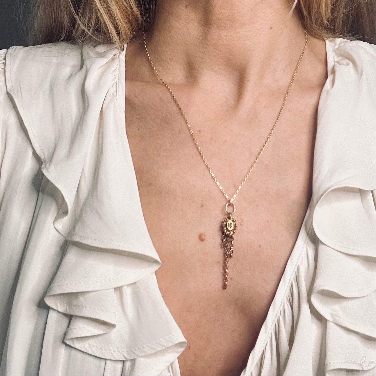 Antique Diamond Tassel Necklace