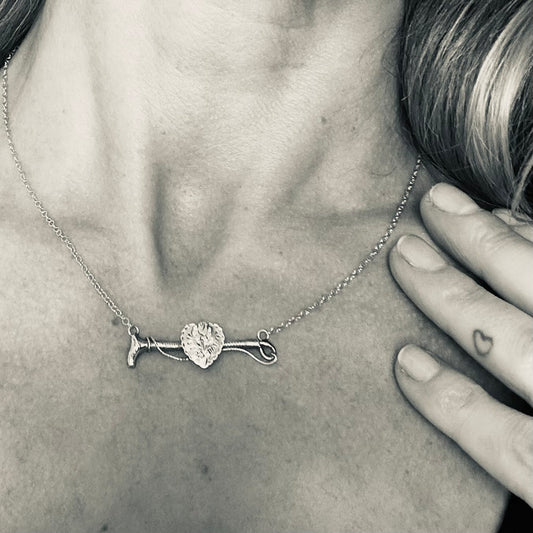 Victorian Gold Ridding crop & Heart Necklace