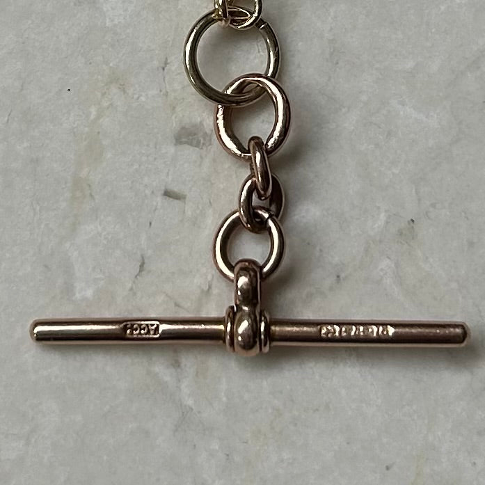 Antique Rose Gold T bar Pendant Necklace