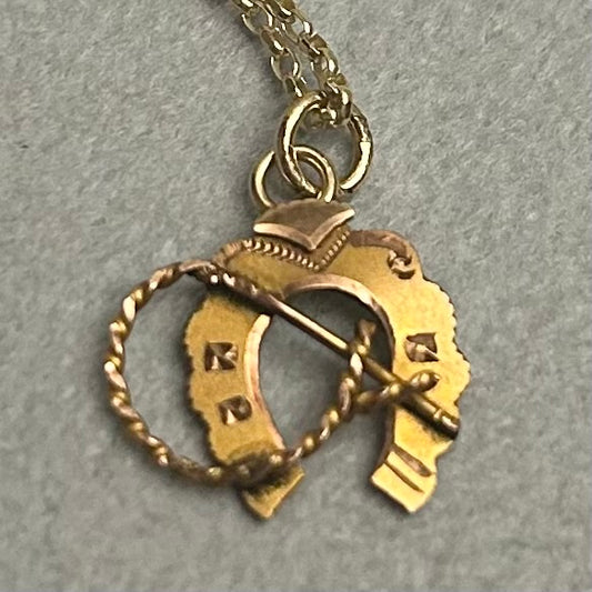 Antique Horseshoe & Crop Necklace