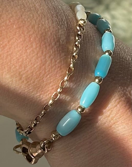 Aqua Mother of Pearl Bracelet