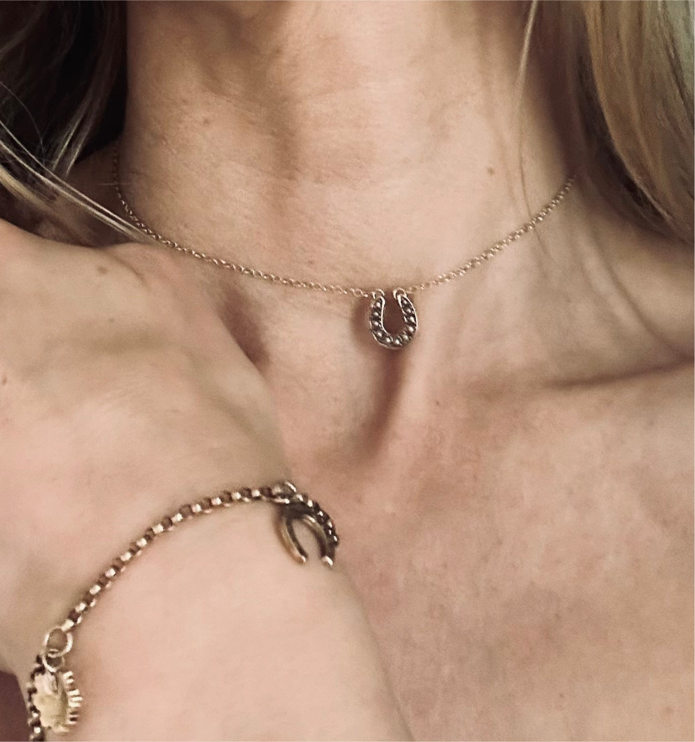 Antique Seed Pearl Horseshoe Necklace
