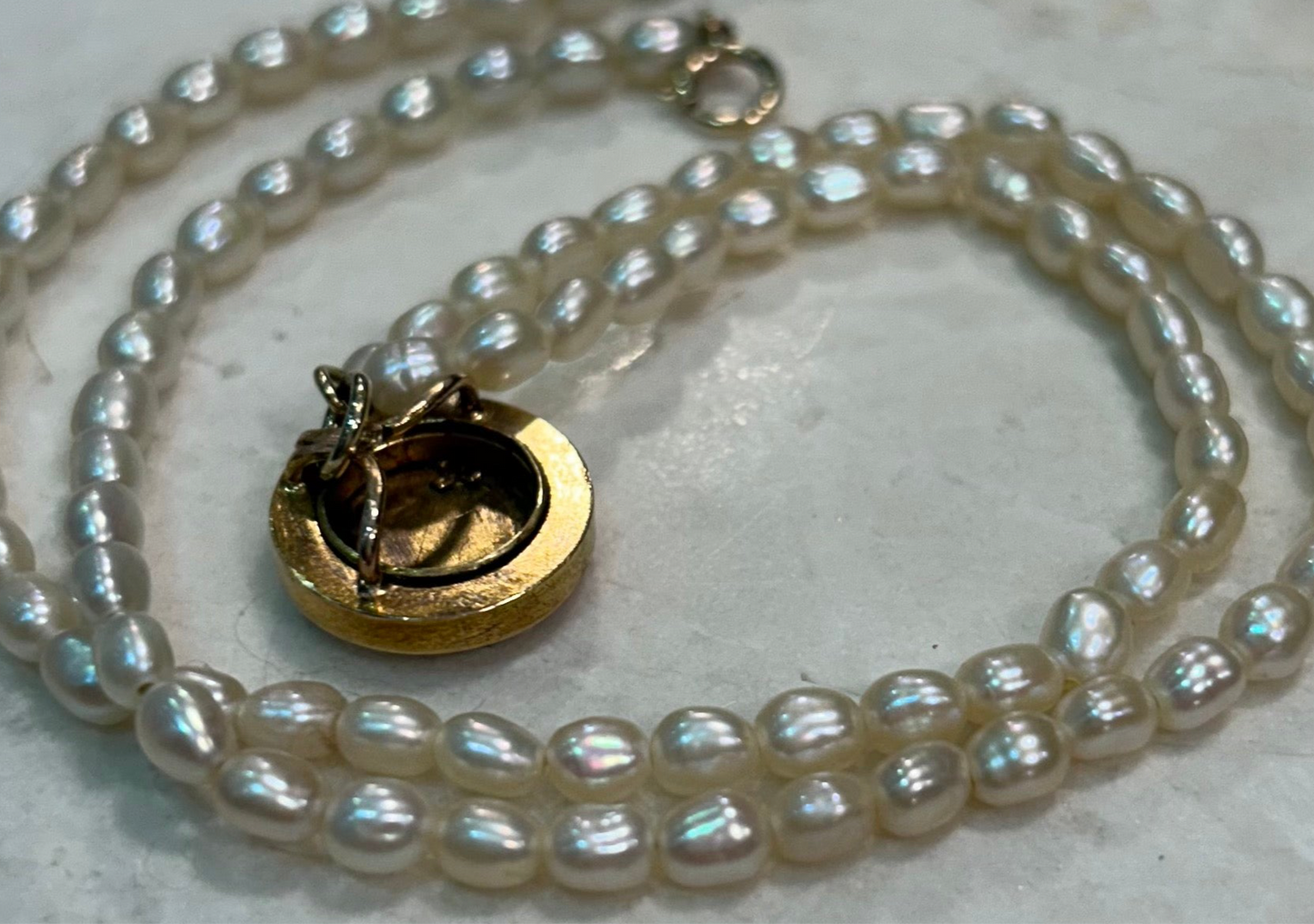 Fresh Water pearl and horseshoe charm Necklace