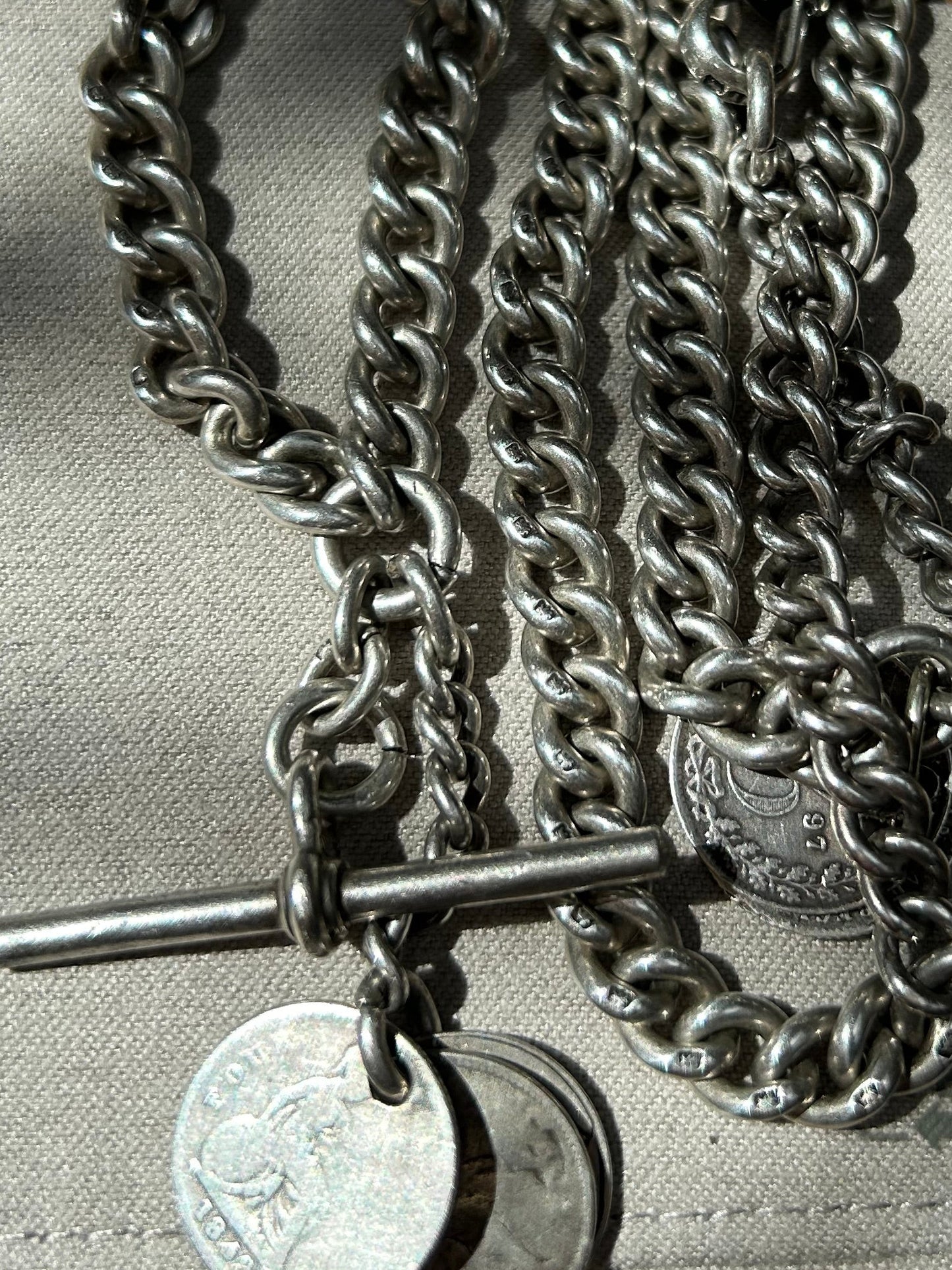Unisex Antique Silver Coin Necklace
