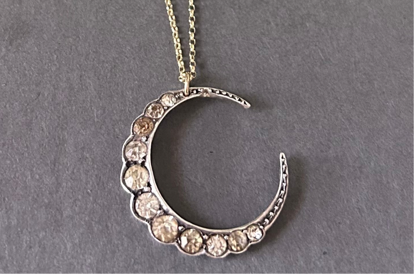 Victorian paste Crescent necklace
