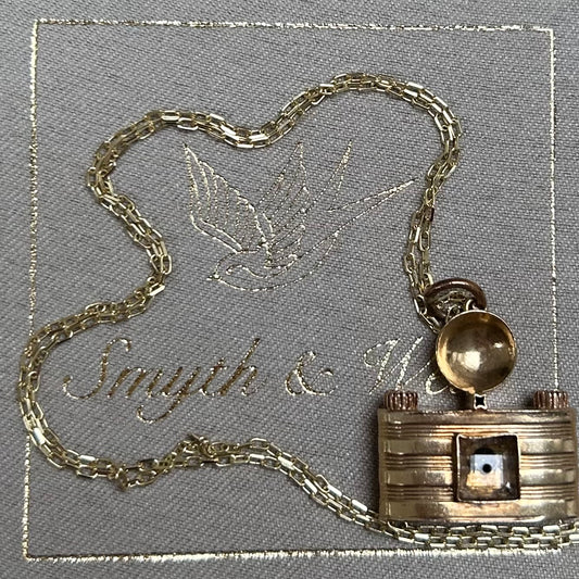 Vintage 9ct Gold Camera Charm Necklace