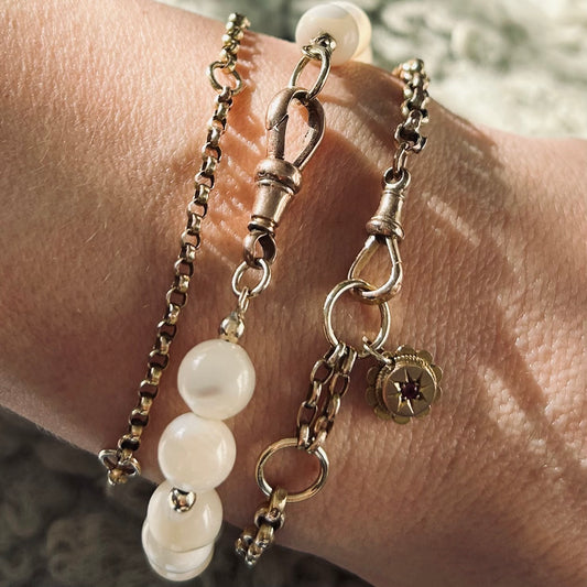 Vintage Mother of Pearl and Antique gold Bracelet
