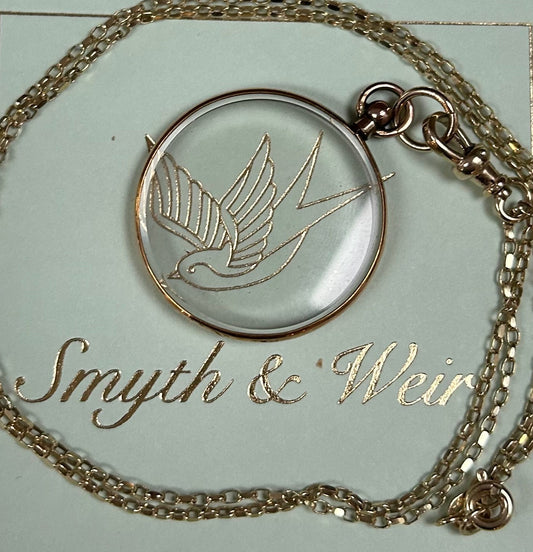 Antique Glazed Locket Necklace