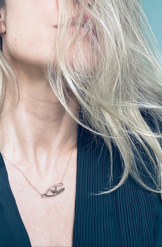 Lucky Swallow & Wishbone necklace